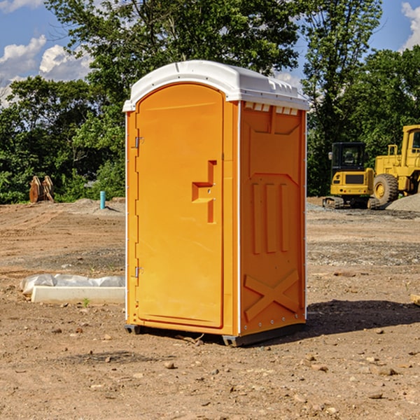 how often are the porta potties cleaned and serviced during a rental period in Dwight Mission OK